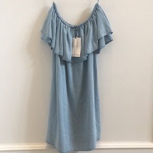 Zara off the shoulder denim summer dress